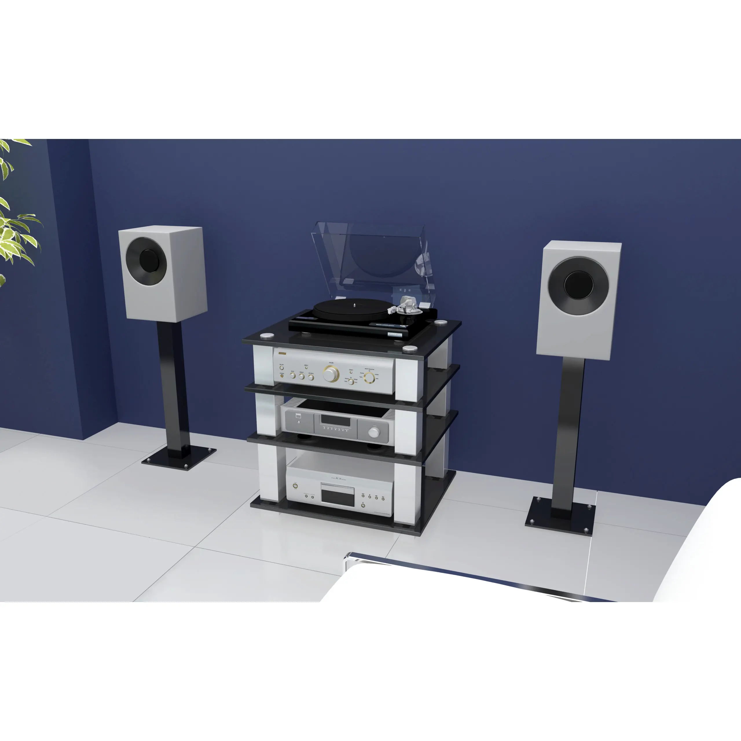 NorStone-stalak-SQUARE-HIFI-Black-690mm-4.webp
